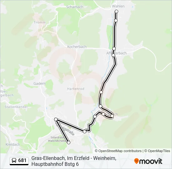 681 Bus Line Map