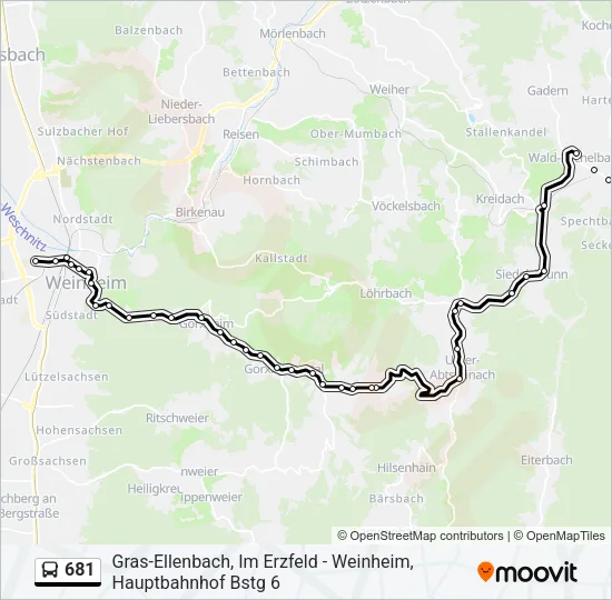 681 Bus Line Map