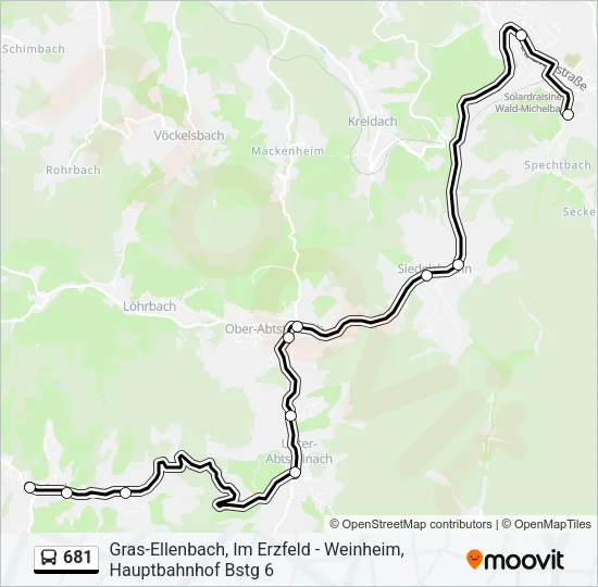 681 Bus Line Map