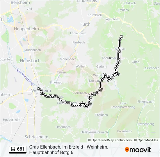 681 Bus Line Map