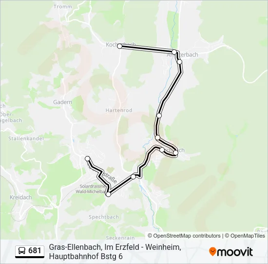 681 Bus Line Map