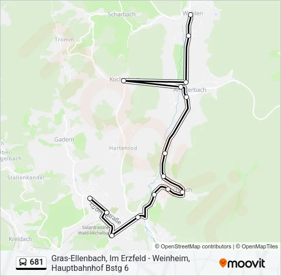 681 Bus Line Map
