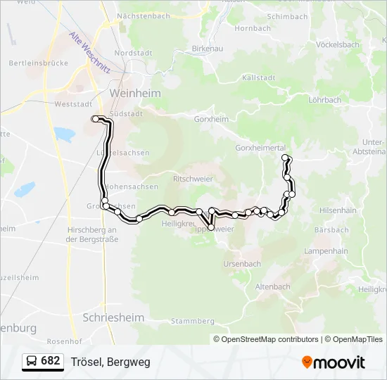 682 Bus Line Map
