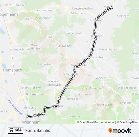 684 Bus Line Map