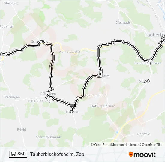 850 Bus Line Map
