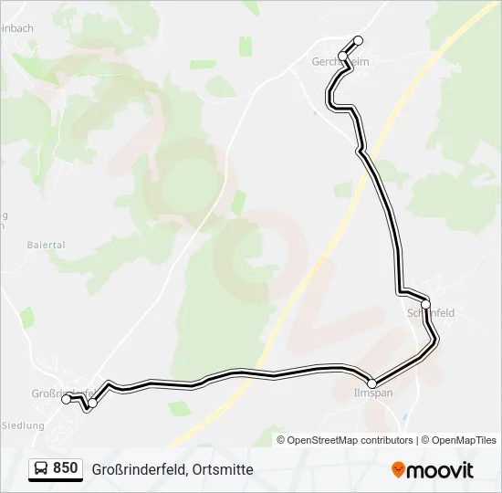 850 Bus Line Map