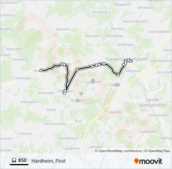 850 Bus Line Map