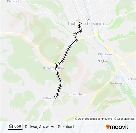 850 Bus Line Map