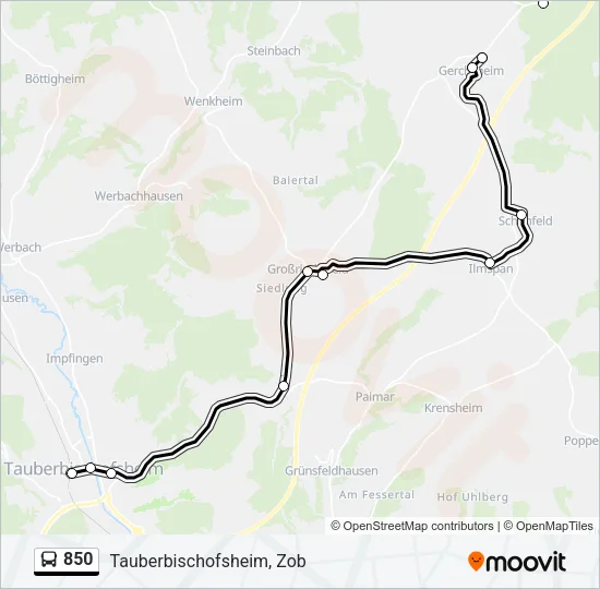 850 Bus Line Map