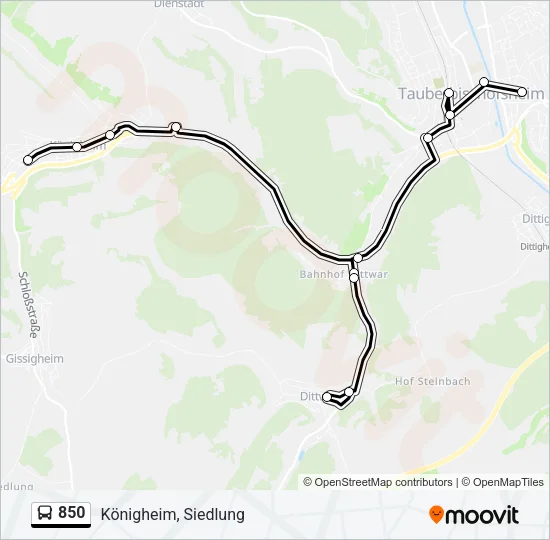 850 Bus Line Map