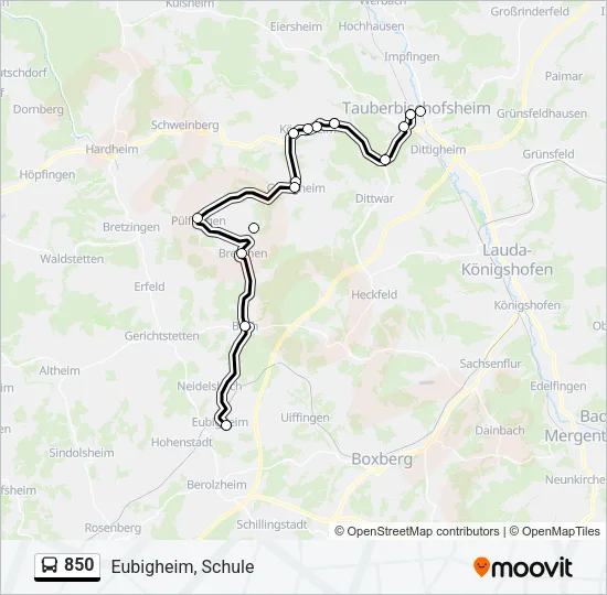 850 Bus Line Map