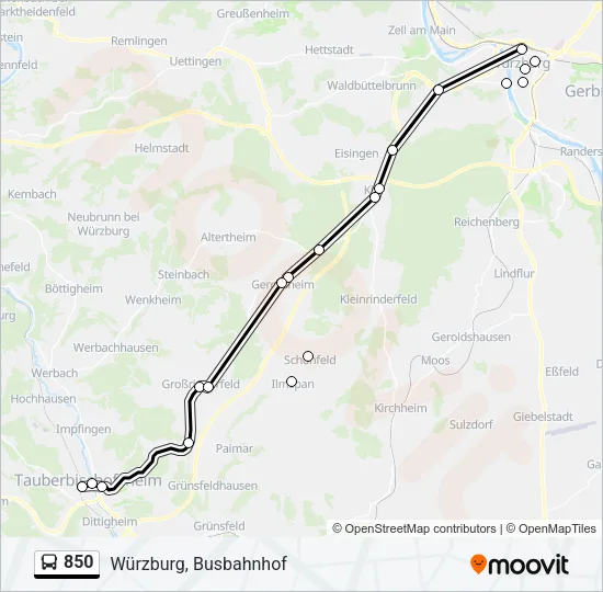 850 Bus Line Map