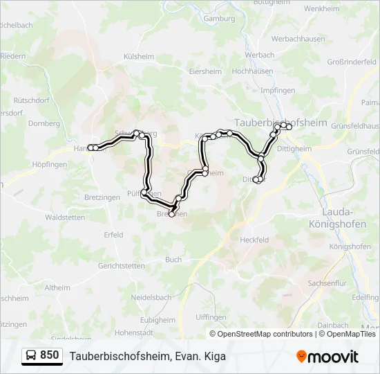 850 Bus Line Map