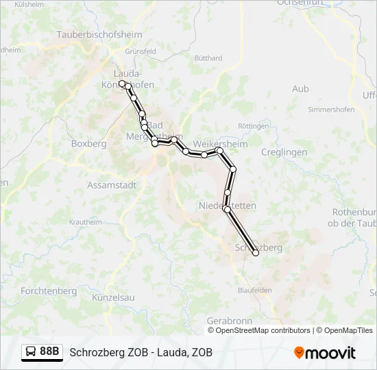88B Bus Line Map