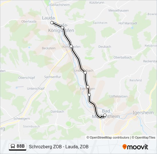 88B Bus Line Map