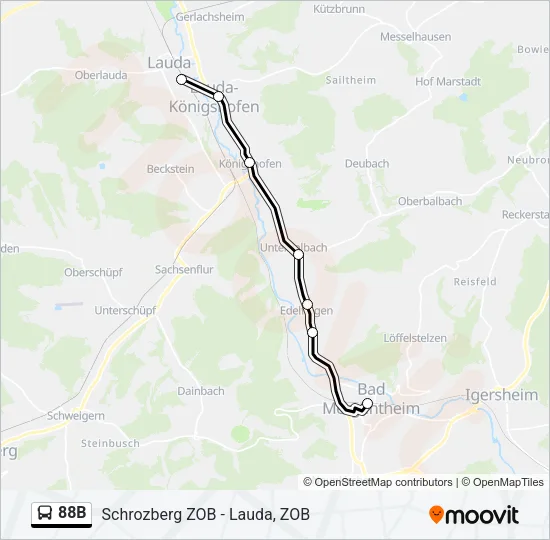 88B Bus Line Map