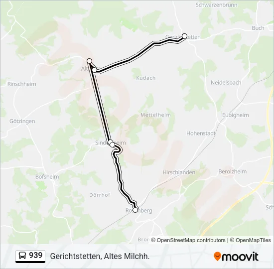 939 Bus Line Map