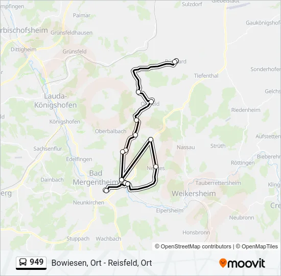949 Bus Line Map