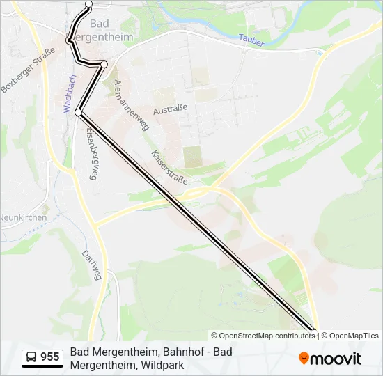 955 Bus Line Map