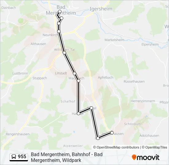 955 Bus Line Map