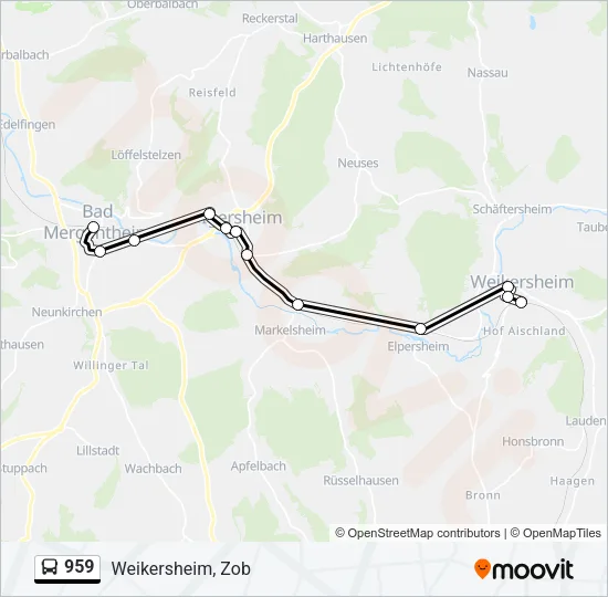959 Bus Line Map