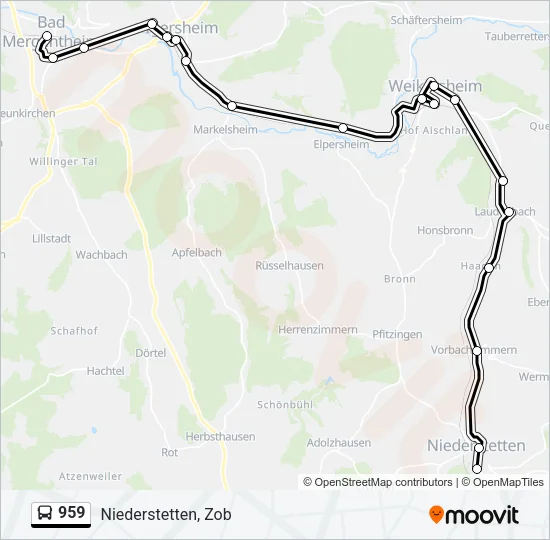 959 Bus Line Map