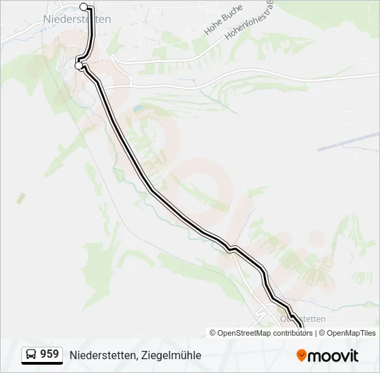 959 Bus Line Map