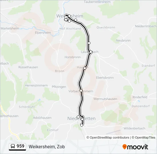 959 Bus Line Map