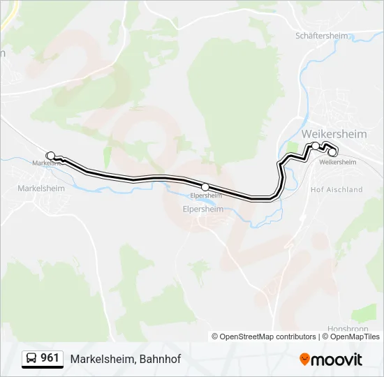 961 Bus Line Map
