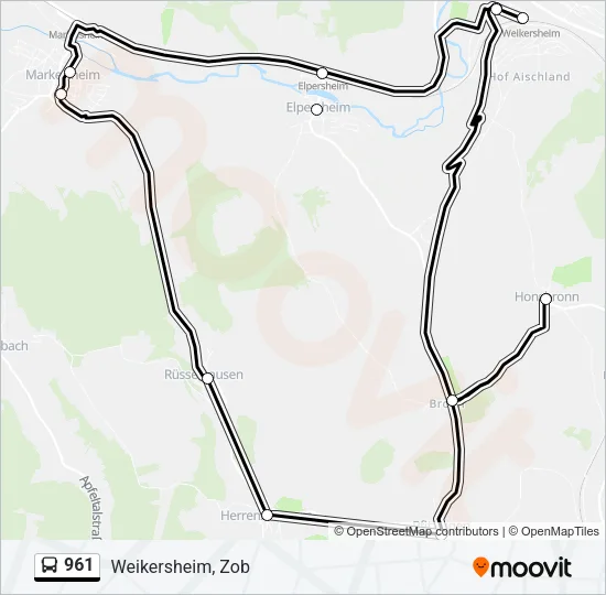 961 Bus Line Map