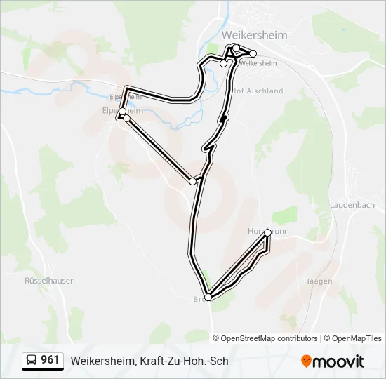 961 Bus Line Map