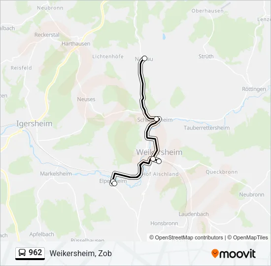 962 Bus Line Map