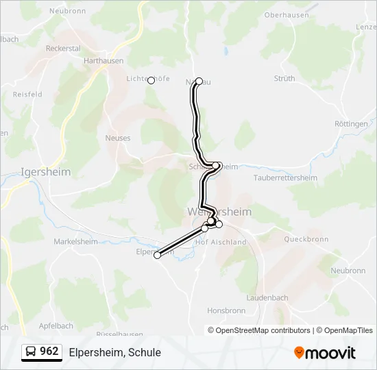 962 Bus Line Map