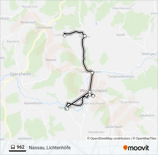 962 Bus Line Map