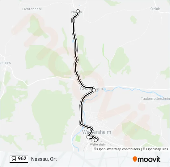 962 Bus Line Map