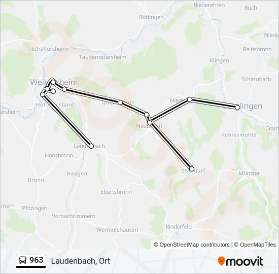 963 Bus Line Map