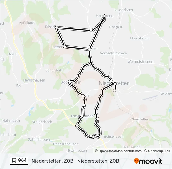 964 Bus Line Map