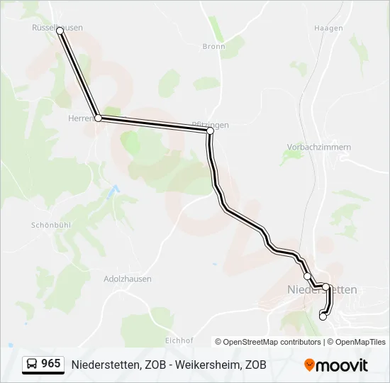 965 Bus Line Map