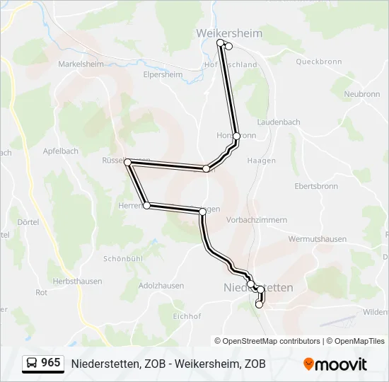 965 Bus Line Map