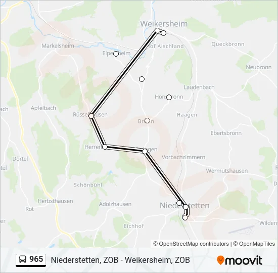 965 Bus Line Map