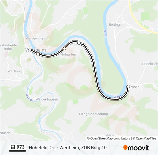 973 Bus Line Map