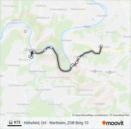 973 Bus Line Map