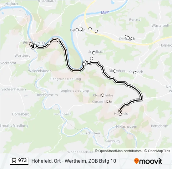 973 Bus Line Map