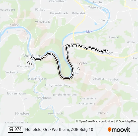 973 Bus Line Map