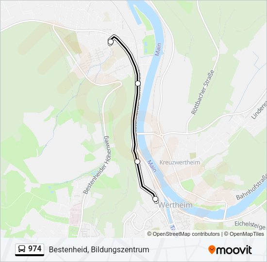 Автобус 974: карта маршрута