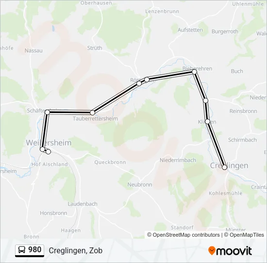 980 Bus Line Map