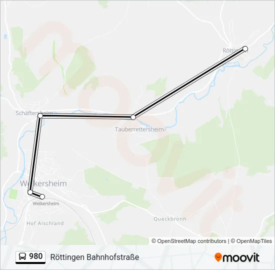 980 Bus Line Map