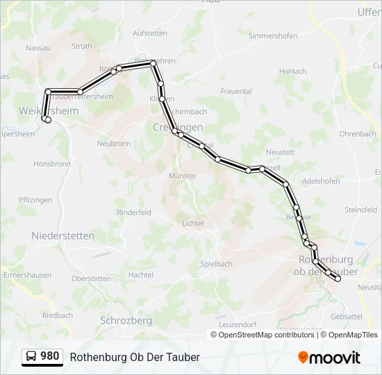 980 Bus Line Map