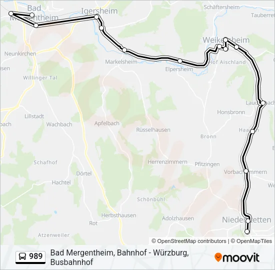 989 Bus Line Map