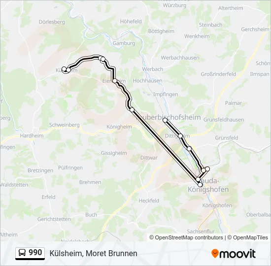 990 Bus Line Map
